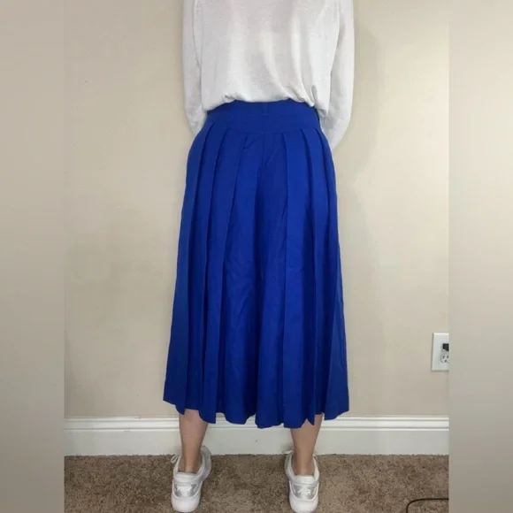 Daniel Hechter Paris Wool Pleats wide legs pants Size 8 - Picture 7 of 17